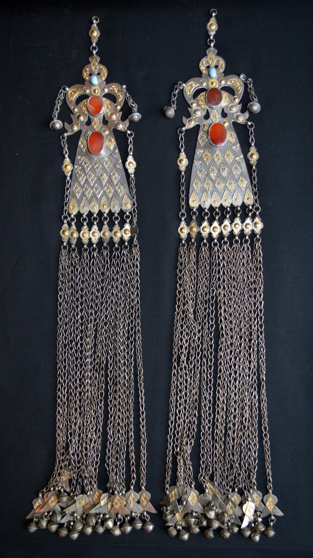antique 'adamlyk' temple pendants western yomut turkmen tribes transcaspian steppes turkmenistan central asia