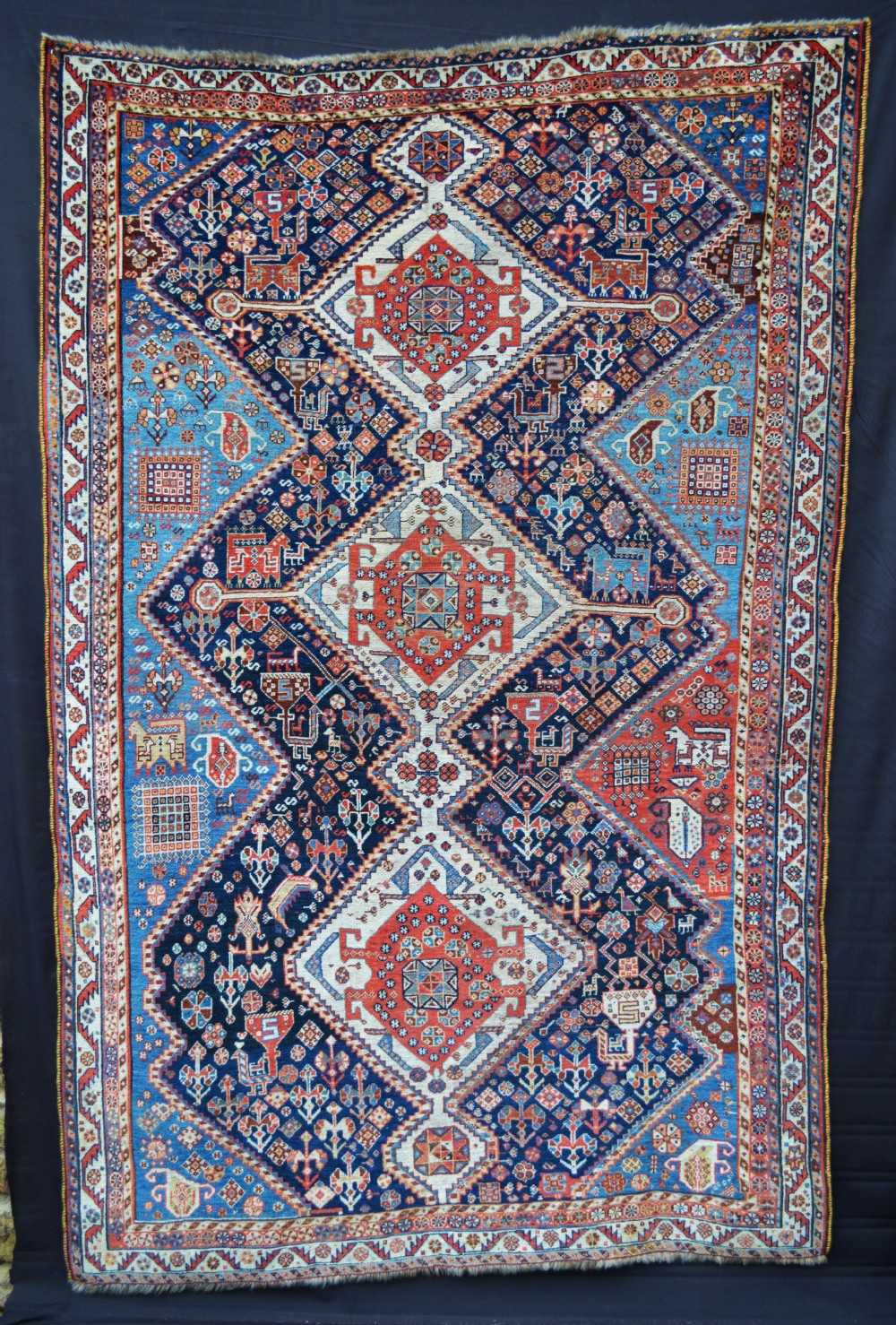 antique qashqa'i tribal rug fars province southwest persia