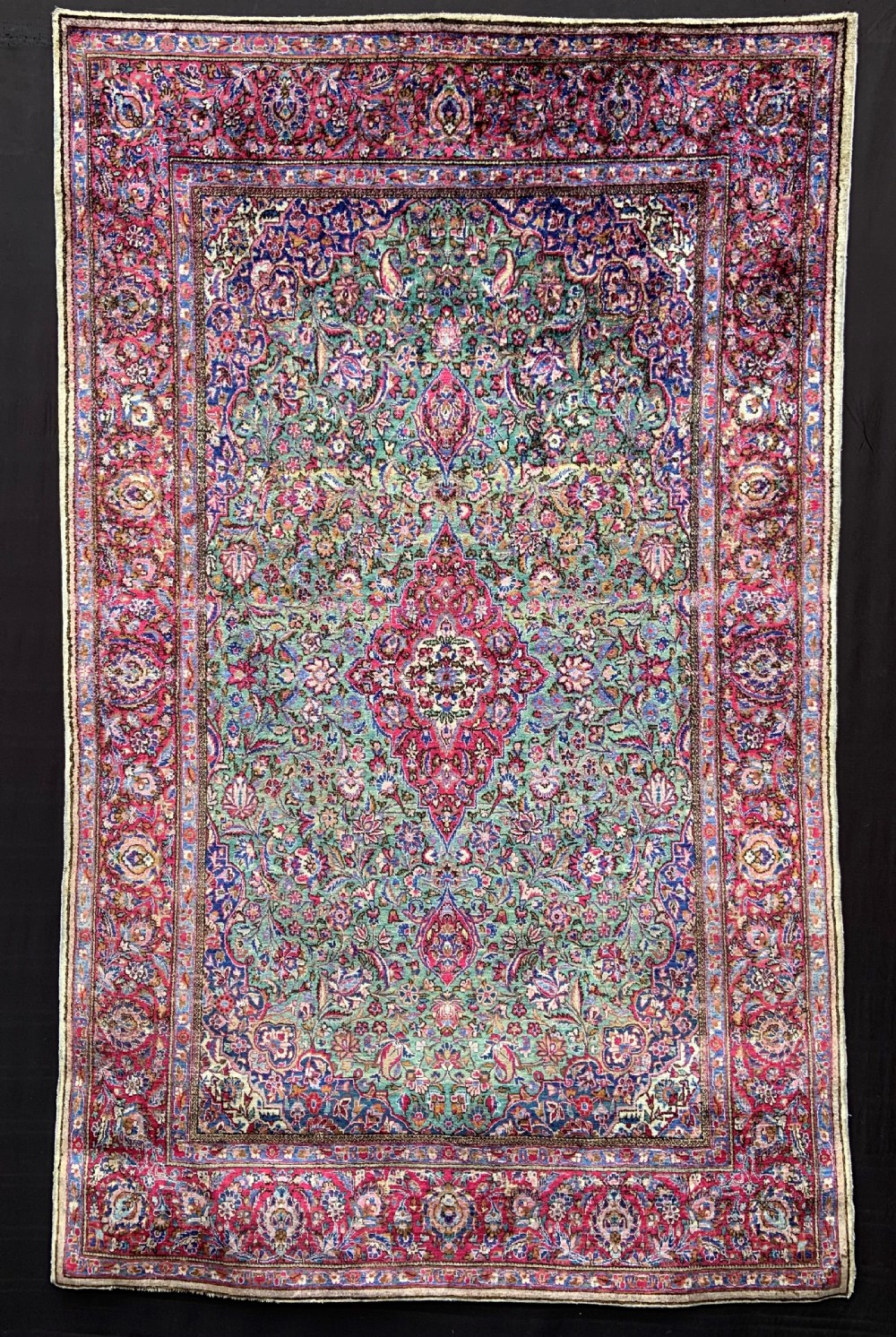 antique silk kashan rug kashan central persia