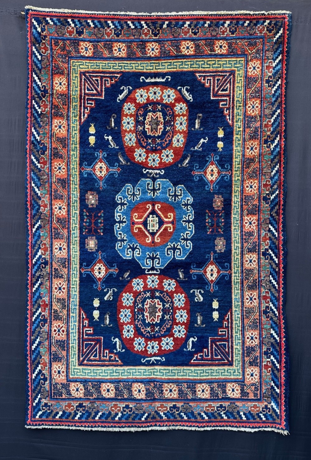 antique khotan rug eastern turkistan central asia