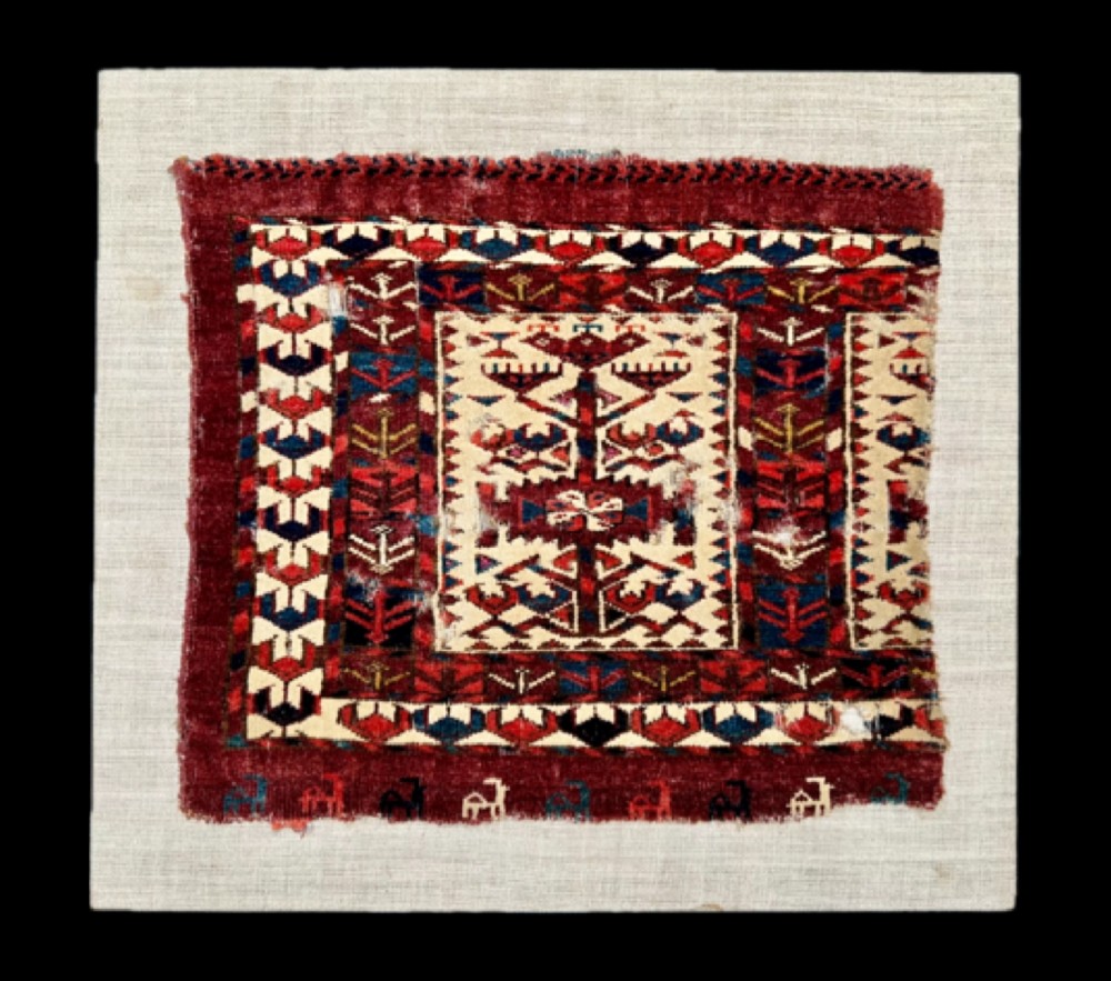 antique turkmen mafrash fragment teke tribe akhal oasis turkmenistan central asia