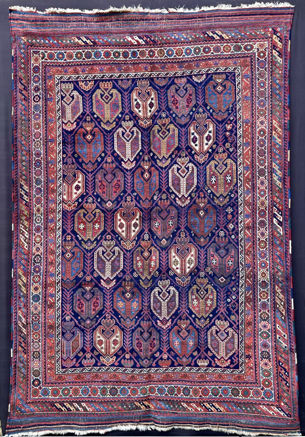 antique afshar tribal rug neiriz region kerman province southern persia