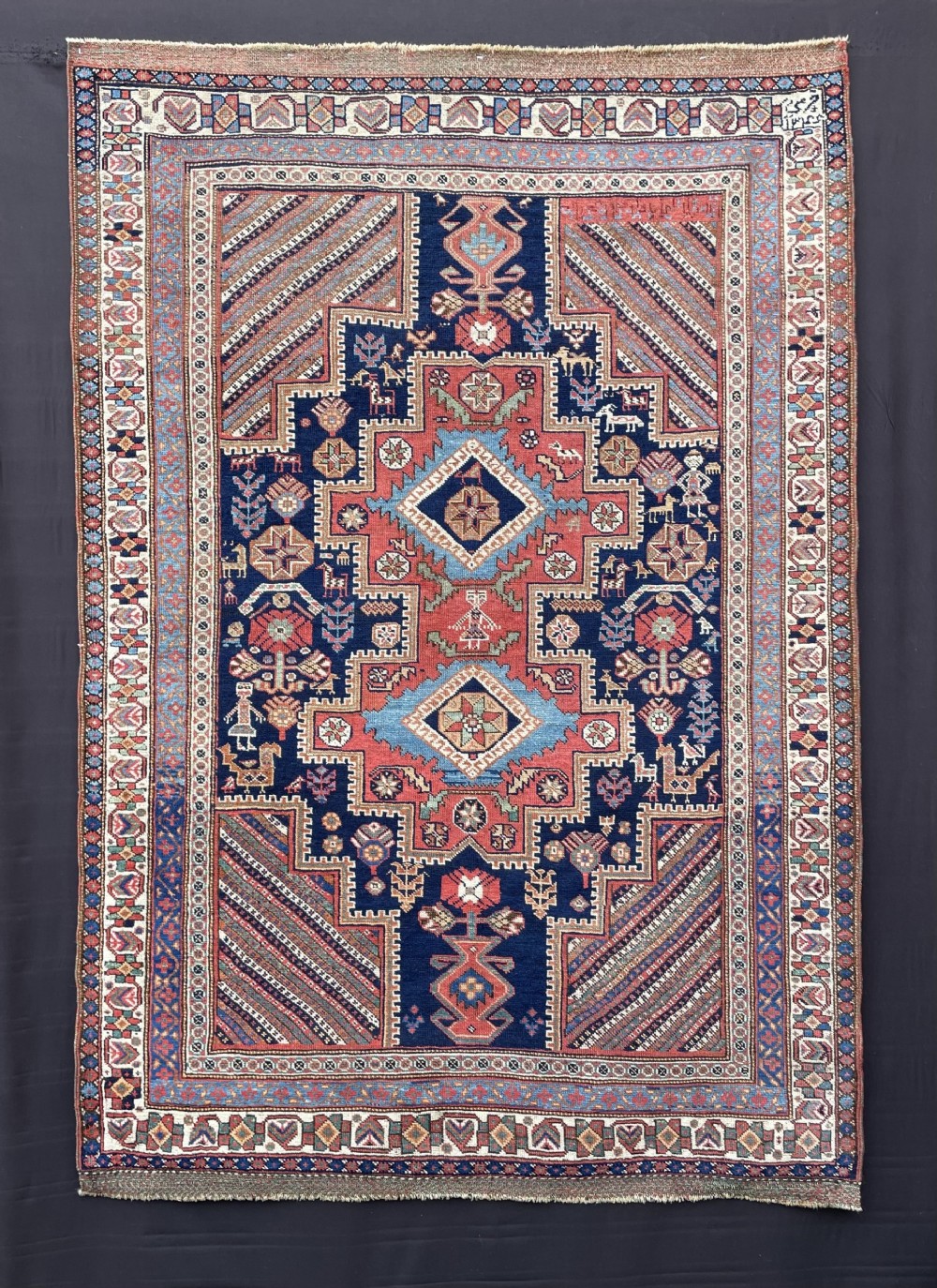 antique afshar tribal rug aqta' region kerman province south persia