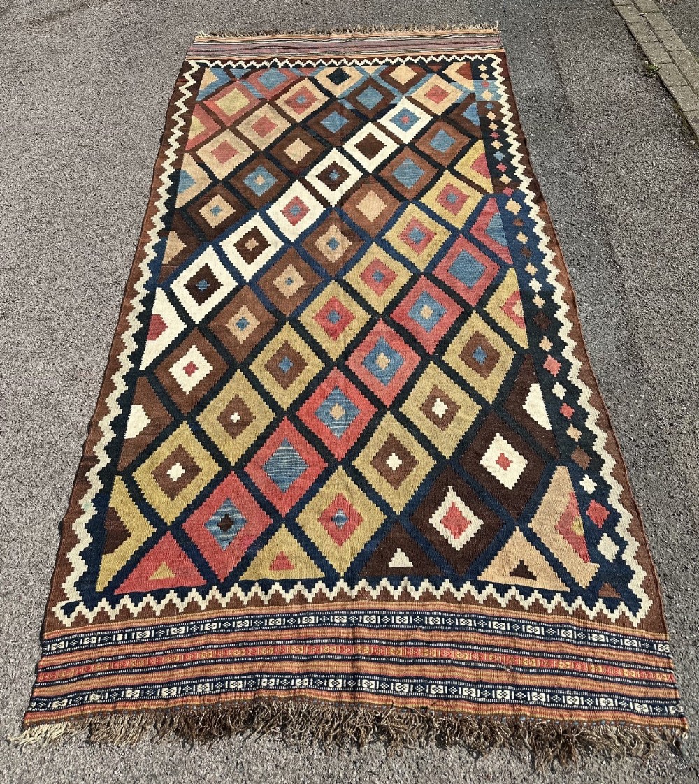 antique kilim qashqa'i tribes fars province southwest persia