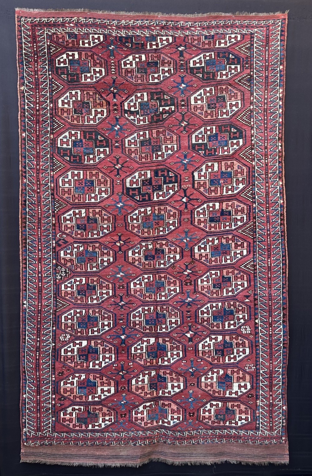 antique turkmen carpet kizyl ayak tribe turkmenistan central asia